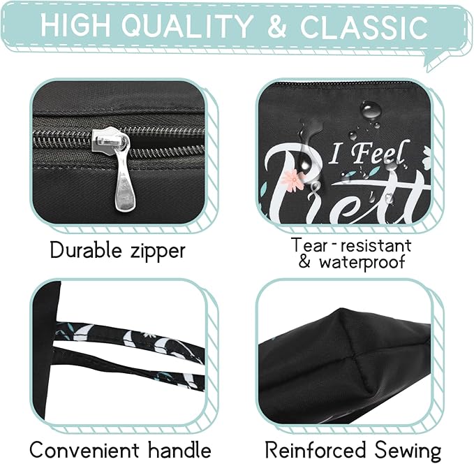Gloppie Small Makeup Bag for Purse Cosmetic Bag for Women Little Beauty and Personal Bag Must Have Purse Essentials Black