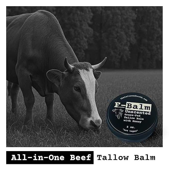 The Tallowed Truth F-Balm Tallow – Grass-fed, Grass-finished Tallow – 5 Ingredients Only – Canadian-made All Purpose Tallow Balm – Made in Canada – Tallow for Face & Body (2 oz (1-Pack), Unscented)