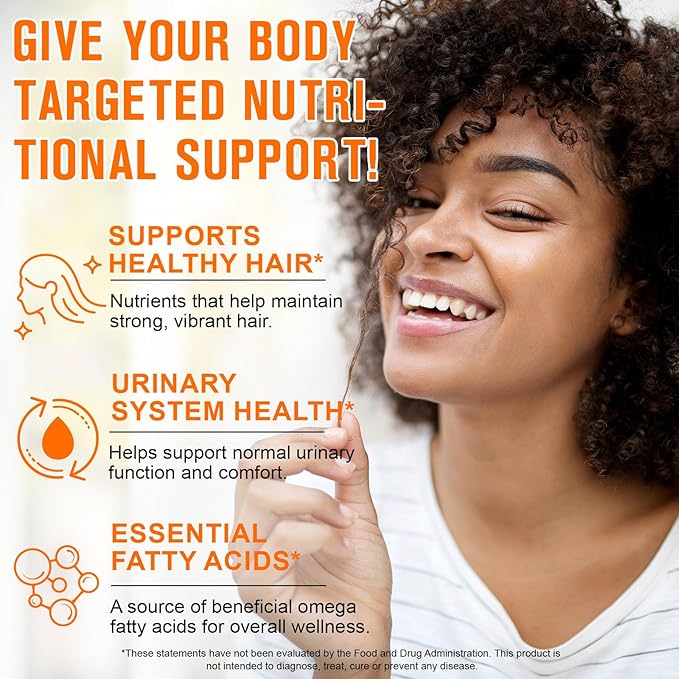 Pumpkin Seed Oil Capsules, 2 in 1 Pumpkin Seed Extract 300 Softgels,Supports for Hair Growth