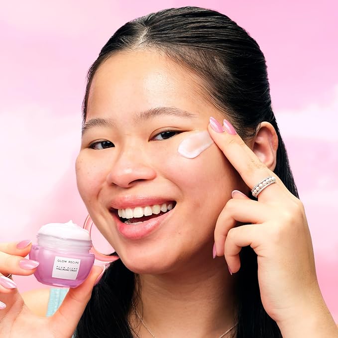 Glow Recipe Get Glowing With Me Kit by Katie Fang - PHA + BHA Face Toner & Gentle Face Exfoliant + Plum Plump Hyaluronic Acid Moisturizer Face Cream + Hue Drops Tinted Serum (3 Count)