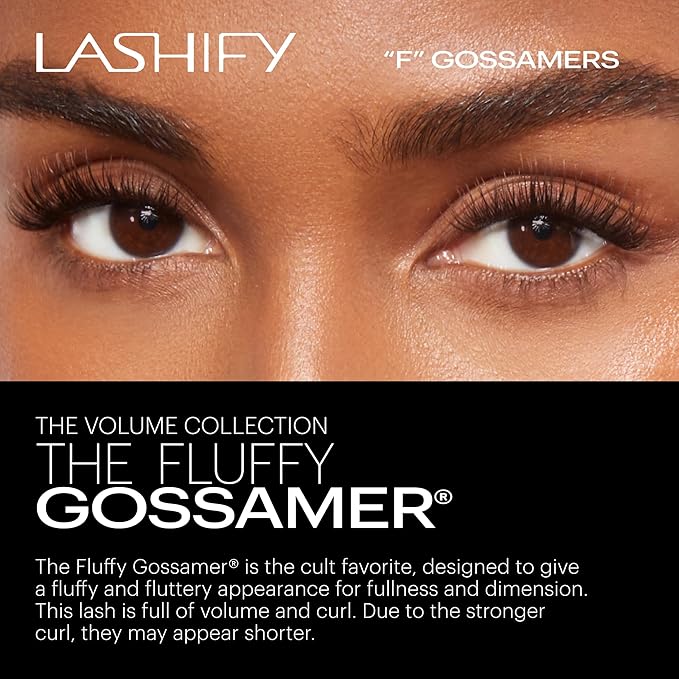Lashify Fluffy 16mm Gossamer DIY Eyelash Extensions Refill, Truffle Color, Easy False Lashes To Add Fullness and Dimension