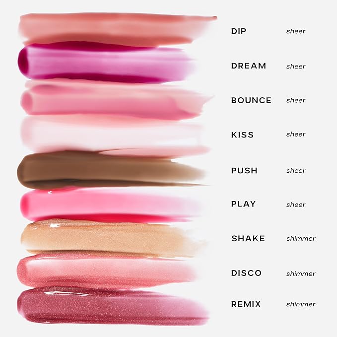 Saie Glossybounce Duo - Hydrating Lip Gloss & Tinted Lip Oil Hybrid - Disco (.17 oz), Bounce (.17 oz), Non-Sticky Shine with Hyaluronic Acid & Jojoba Oil for Soft, Plump Lips