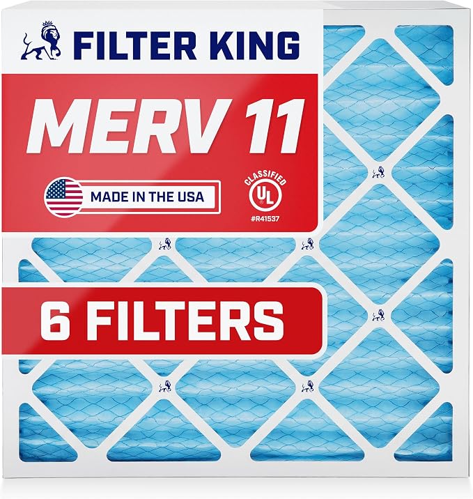 Filter King 20x25x4 Air Filter | 6-PACK | MERV 11 HVAC Pleated A/C Furnace by FilterKing