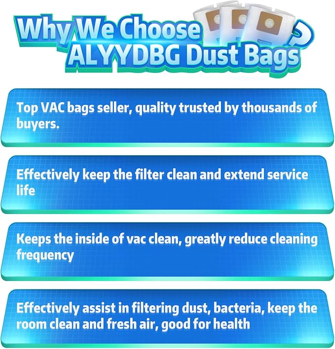 3 PCS Preferential Set Shop Vac 1-1.5 Gallon Vacuum Bags, ALYYDBG Type A 90667 - Image 6