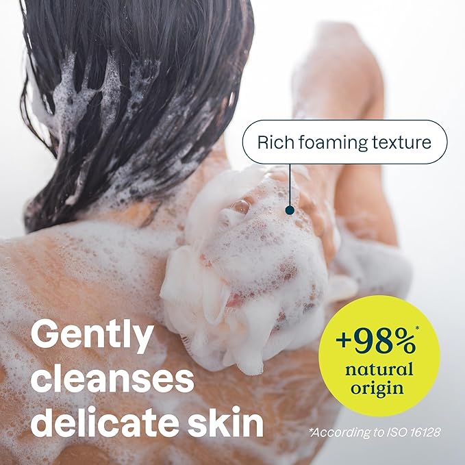 ATTITUDE Body Wash for Sensitive Skin with Oat and Argan Oil, EWG Verified, Dermatologically Tested, Vegan, 16 Fl Oz