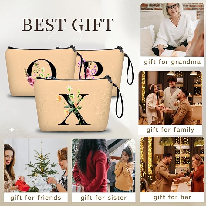 Happy Birthday Friendship Bridesmaid Team Gifts for Employees Women Mom Aunt Daughter Teenage Girl Personalized Make up Cosmetic Bag Travel with Mirror Mothers Day Christmas Graduation X