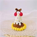 Crochet Knitting Hair Clip for Girls/Daughter, Gift for Her Birthday, Finished Handmade Wool Knitted Cherry Hat