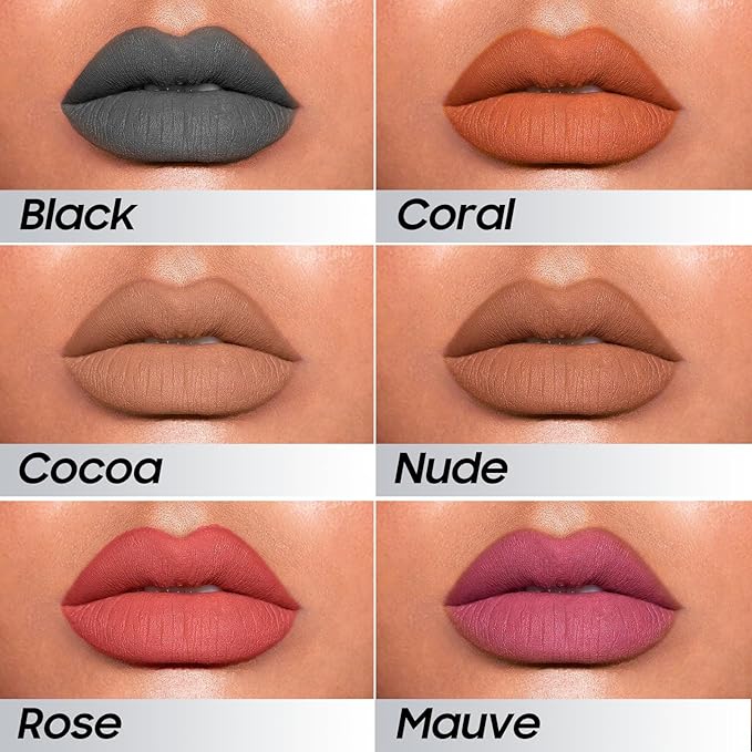 Lip Stain, Lip Gloss Transfer-Resistant Waterproof Smudge-Proof Moisturizing, Lip Tint for Women Gift All-Day Color Hold (Black)