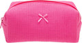 PAZIMIIK Cozy Makeup Bag Travel Cosmetic Bag for Women Soft Toiletry Bag Aesthetic Makeup Organizer Portable Large Zipper Pouch for Skincare Beauty Accessories Brushes Waffle Hotpink