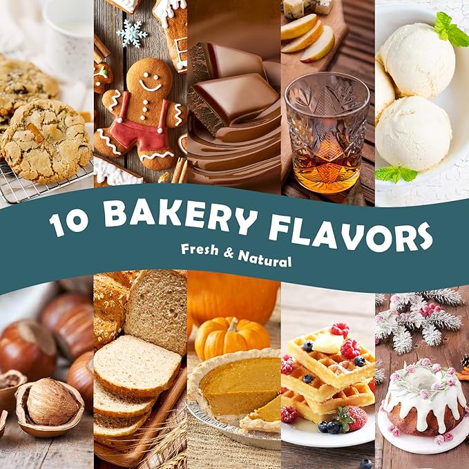 Bakery Fragrance Oils, Holamay Scented Essential Oils for Soap & Candle Making, Aromatherapy Diffuser Oil Scents (10 Packs of 5ml) - Creamy Vanilla, Gingerbread, Chocolate, Pumpkin Pie and More