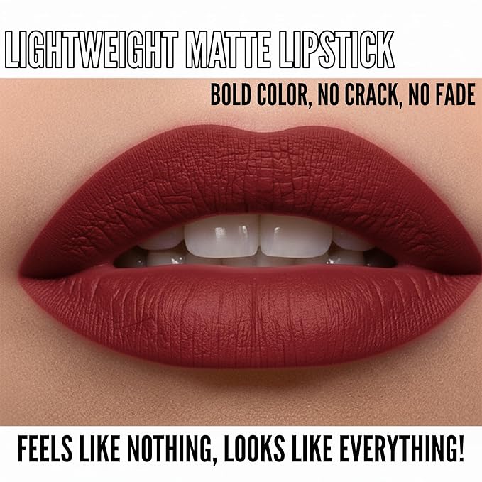 Mynena Chestnut Long Lasting Lipstick for Women Waterproof & Transfer-Proof | Hydrating with Shea Butter | Bold Pigment Intense Matte Color Lip Stain | Talc-Free & Vegan Product that Performs | Sienna