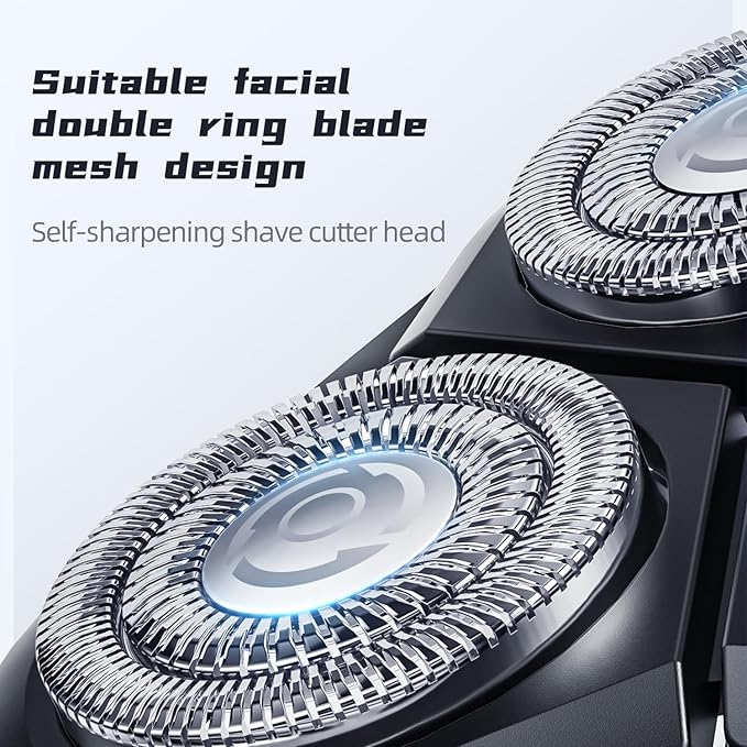 Men's Shaver Electric Rotary Razor 3D Floating Cutter Head One Hour Type-c Fast Charge Waterproof Razor with Led Display Wet Dry Shaving X2 Series Gift for Dad Husband Boy Friends