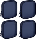 4 Pieces Mini Zipper Nylon Mesh Pouch, Mesh Cosmetic Bags Makeup Bags, Multipurpose Travel Toiletry Bags for Office Supplies and Travel Accessories (Navy Blue, S)