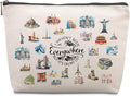 World Travel Cosmetic Bags for Women Travelers Unique People Who Travel Gifts for Women Friends Sisters Flight Attendant Bestie Graduation Friendship Girls Trip Gift Funny Makeup Bag