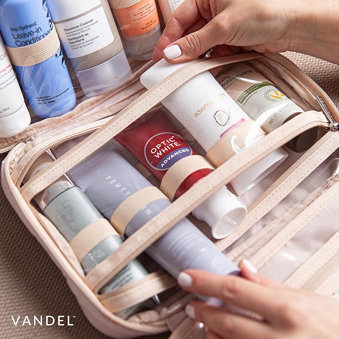 VANDEL Waterproof Hanging Toiletry Bag for Travelling, Hanging Makeup Bag, Cosmetic Travel Bags for Women Travel Toiletry Bags, Makeup Case Toiletries Organizer Hygiene Bathroom Shower Caddy