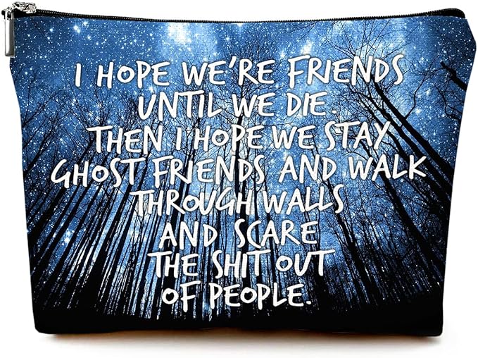 Cute Makeup Bag for Purse Canvas Waterproof Funny Cosmetic Bags for Women Zipper Travel Toiletry Pouch-Friend Gifts Makeup Bags