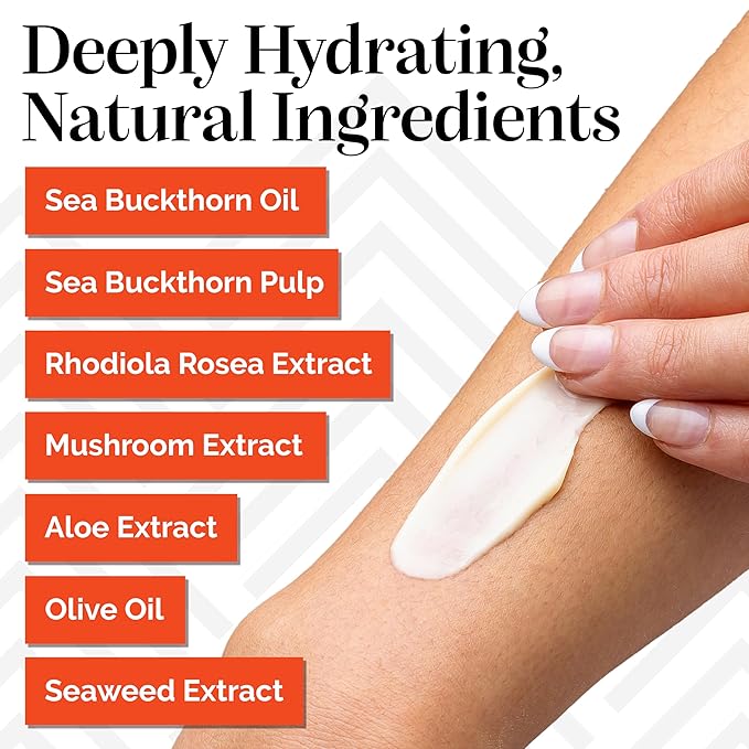 sibu Moisturizing Body Cream, Lotion Made From Premium Himlayan Sea Buckthorn (6oz, 3-pack) – Lightweight & Hydrating Moisturizer That Protects & Repairs Skin