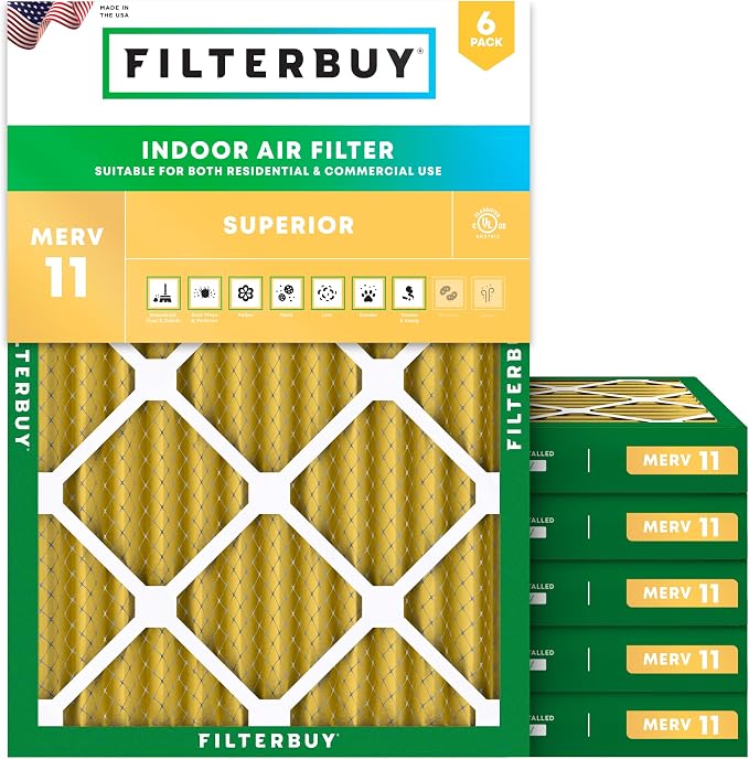 Filterbuy 18x24x2 Air Filter MERV 11 Superior Pet & Allergy Defense, by Filterbuy