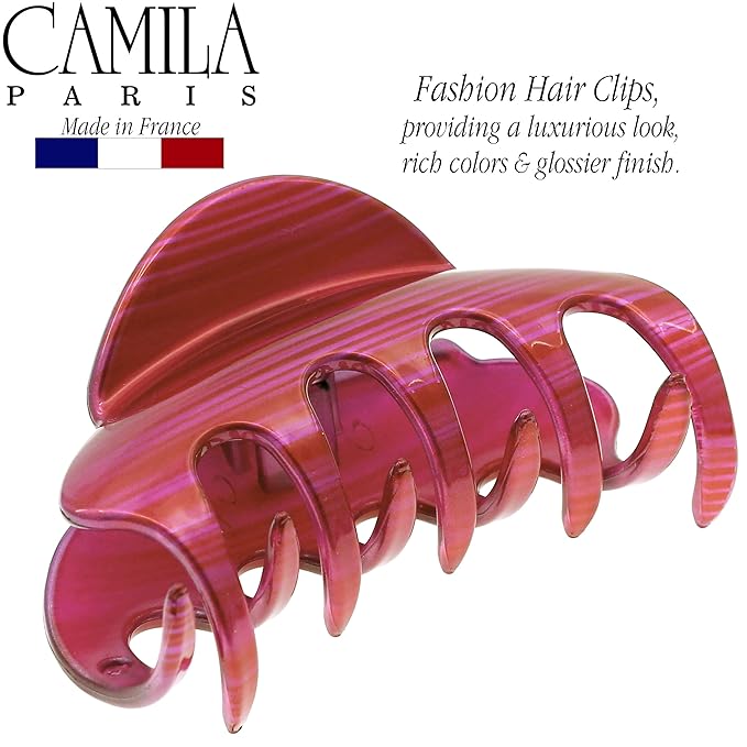 Camila Paris CP3218 French Hair Clip for Women for Thick Hair for Long Curly Wavy Hair, Large, Girls Hair Claw Clips Jaw Styling Hair Accessories for Women, Strong Hold No Slip Grip, Made in France