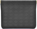 Leather Pocket Cosmetic Bag for Purse,Coin Purse Lipstick Cosmetic Accessories Organizer, Travel Kit Storage Pouch,Waterproof Portable No Zipper Self-closing (Black/lozenge)