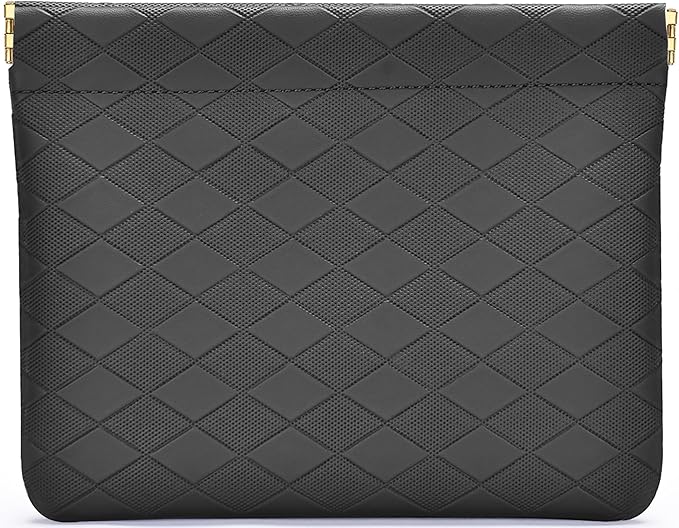 Leather Pocket Cosmetic Bag for Purse,Coin Purse Lipstick Cosmetic Accessories Organizer, Travel Kit Storage Pouch,Waterproof Portable No Zipper Self-closing (Black/lozenge)