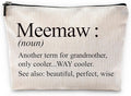 Sufamb Meemaw Gifts Makeup Bag, Meemaw Gifts for Mother's Day Birthday from Grandkids Cosmetic Bags, Best Grandma Gift Portable Small Toiletry Bag Zipper Makeup Pouch