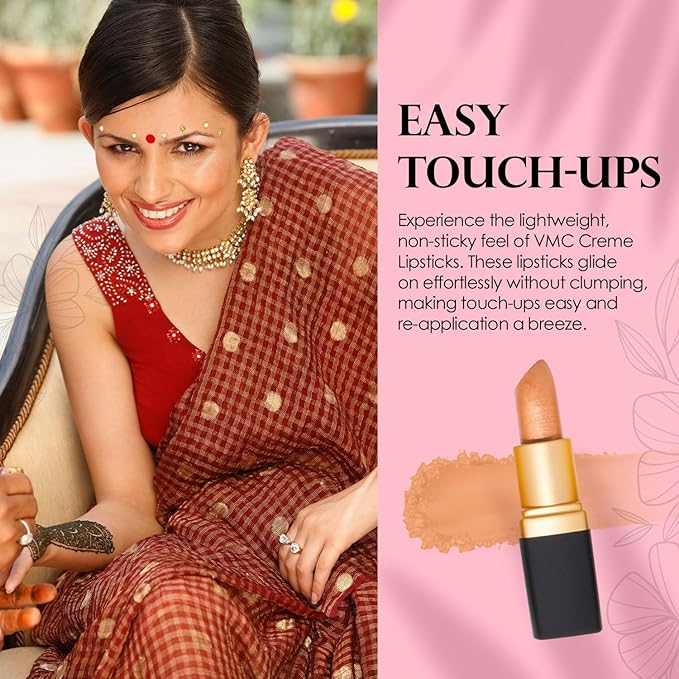 Vera Moore Cosmetics Soft Creme Lipstick - with Maximum Hydration & Moisture, Long Lasting Light Weight Opaque Color & Staying Power - Won't Feather or Fade - Fragrance & Paraben Free (Autumn Gold)