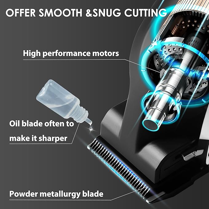 KEMEI 2290 Professional Hair Clippers for Men Cord/Cordless Hair Cutting Kits, Hair & Beard Trimmer, T Blade Barber Clipper with LED Display & USB Rechargeable, Black
