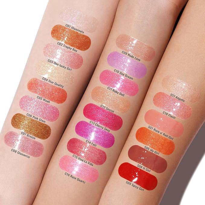 Oulac Red Pink Lip Gloss High-shine Moisturizing Lip Gloss Oil Colorful Shade Liquid Lipstick Non-stick Cup Glitter lipstick Lip Tint Reduce Fine Lines Lip Glaze For Dry Lip C13