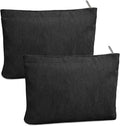 FITDON 2PCS Cosmetic Bags for Women Makeup Bag for Purse Small Corduroy Makeup Pouch Travel Make Up Bag with Zipper Toiletry Bag Organizer