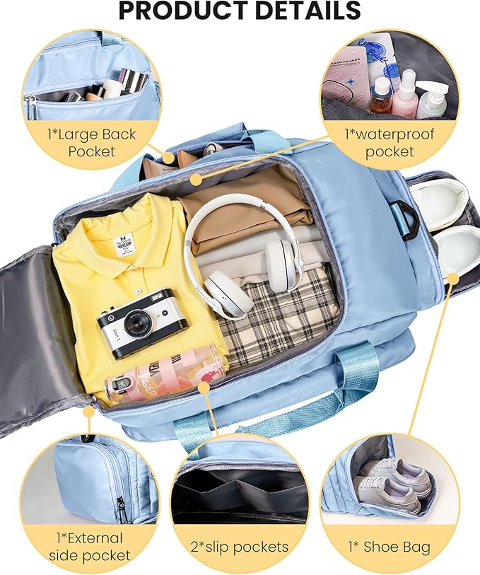 Tween Girls Trendy Stuff, Initial Gym Bags with Shoe Compartment, Dance Bag for Girls, Monogram Kid Overnight Bags, Ballet Sport Gymnastics Cheer Travel Duffle Tote (Letter E)