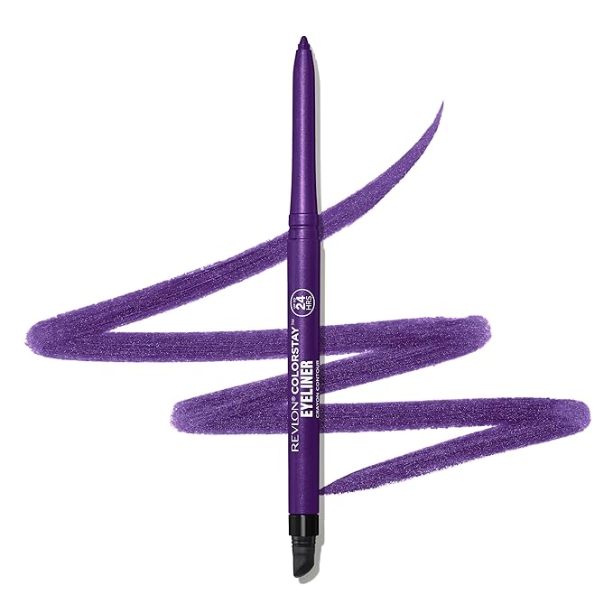 REVLON ColorStay Pencil Waterproof Eyeliner, Smudge-Proof, Eye Makeup with Built-In Sharpener, Stocking Stuffer for Women, 214 Grape, 0.01 oz