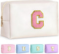 TOPEAST Airplane Travel Essentials - Travel Makeup Bag, Travel Essentials for Women White Small Makeup Bag Travel Cosmetic Bags for Women Travel Toiletry Bag (Pearly White C)