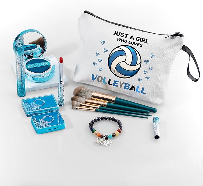 Volleyball Gifts,Volleyball Stuff,Volleyball Senior Night Gifts,Travel Makeup Bag,Birthday Gifts for Women,Gifts for Volleyball Players,Make Up Bags for Women,Gifts for Teen Girls