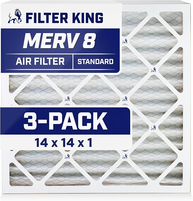 Filter King 14x14x1 Air Filter | 3-PACK | MERV 8 HVAC Pleated A/C Furnace by FilterKing
