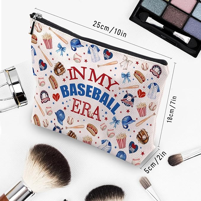 Baseball Gifts Makeup Bag for Women Birthday Gift for Baseball Lovers Baseballs Fans Merch Cosmetic Bag Pouch