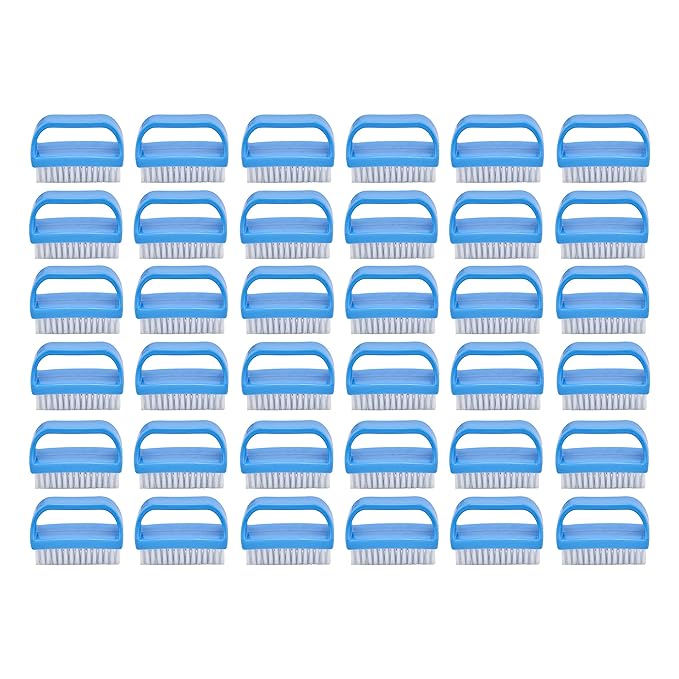 Superio Nail Scrubber Brush - All-Purpose Stiff Cleaning Brush for Fingernails, Toe, Foot & Hands - 24 Pack