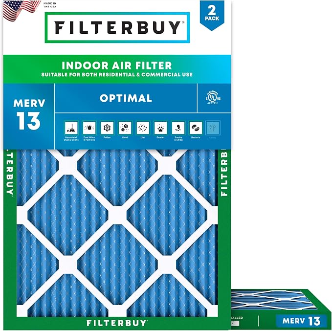 Filterbuy 18x21x1 Air Filter MERV 13 Optimal Smoke & Allergy Defense, by Filterbuy