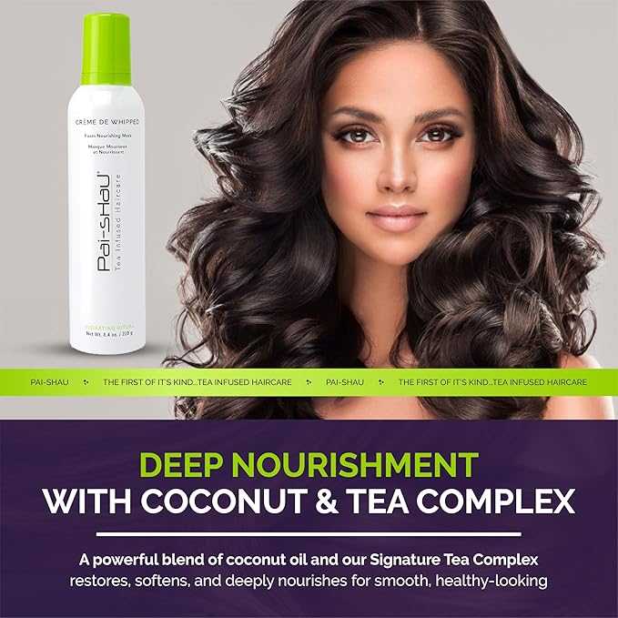 Pai-Shau Crème de Whipped - Nourishing Foam Hair Mask for Damaged & Dry Hair - Restores Strength & Hydration - 8.4 Oz