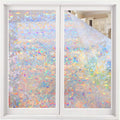 Volcanics Window Privacy Film Static Window Clings Vinyl 3D Window Decals Window Stickers Rainbow Window Film for Glass Door Home Heat Control 35.4 x 118 Inches