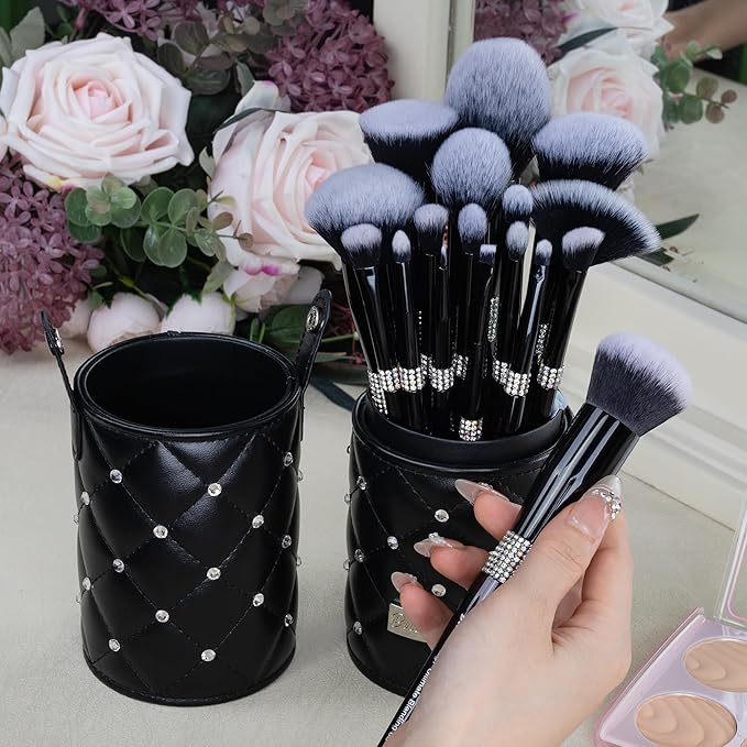 Bueart Design 16Pcs Makeup Brushes Set with Classic Holder,Premium Ultra Soft Professional Make up Brushes for Foundation,Blush,Powder,Highlighter,Contour,Eyeshadow