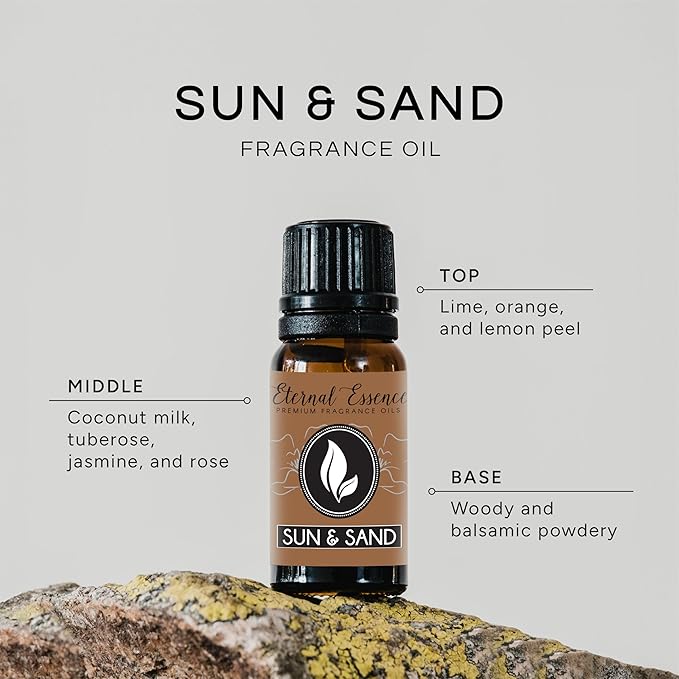 Eternal Essence Oils Sun & Sand 30ml Premium Fragrance Oil - for Candle, Soap Making, Aromatherapy, Diffusers, Home Care, & Humidifiers