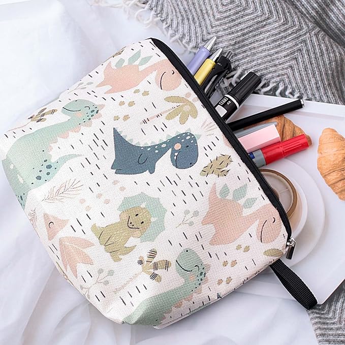 Cute Animal Lovers Gifts Dinosaur Cosmetic Bag Makeup Pouch with Zipper (dinosaur)
