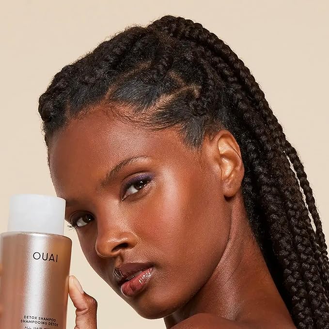 OUAI Detox Shampoo Travel Size - Clarifying Shampoo for Build Up, Dirt, Oil, Product and Hard Water - Apple Cider Vinegar & Keratin for Clean, Refreshed Hair - Sulfate-Free Hair Care (3 oz)