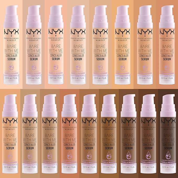 NYX PROFESSIONAL MAKEUP Bare With Me Concealer Serum, Up To 24Hr Hydration - Medium Vanilla