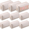 Sanwuta 9 Pcs Makeup Bags Bulk PU Double Zippers Cosmetic Bag Makeup Toiletry Christmas Small Pouch Portable Travel Organizers Case for Women Bridesmaid Party End of The Year(Ivory White)