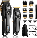 SUPRENT PRO Professional Hair Clippers for Men- Hair Cutting Kit & Zero Gap T-Blade Trimmer Combo- Cordless Barber Clipper Set with LED Display for Mens Gifts(Black)