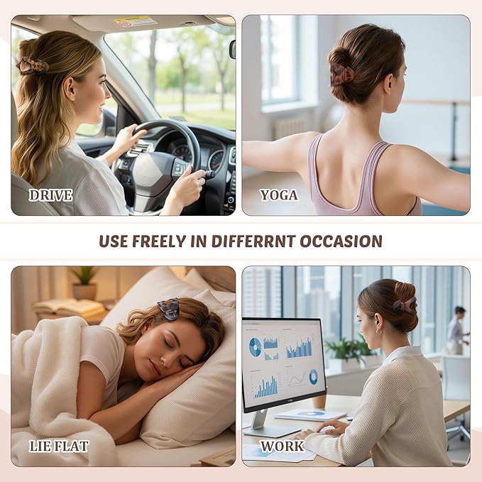 Lourny Flat Hair Clips for Women, 6PCS Flat Claw Clips for Thin Hair Lightweight Non-Slip Claw Clips for Women