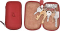 Full Grain Genuine Leather Keychain Holder Pouch with 6 Key Holders Hook