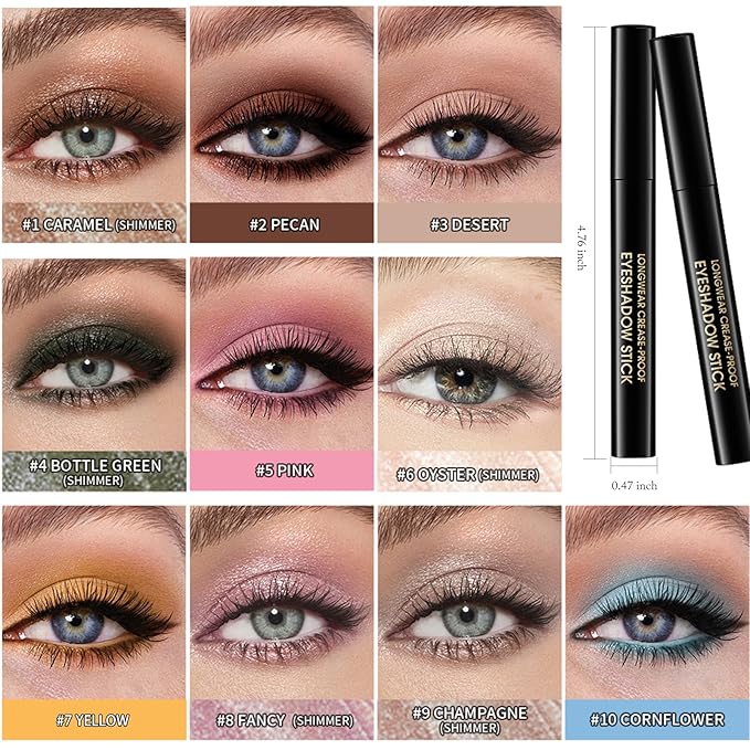 Eyeshadow Stick Matte Eye Shadow Pencil Cream to Powder Eye Brightener Crayon Long-Lasting Crease-Proof Neutral Eyeshadow Buildable & Blendable High Pigmented Eye Liner Makeup for Women, 5 PINK